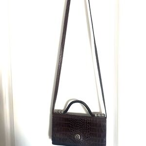 Brighton Leather Croc embossed crossbody/clutch